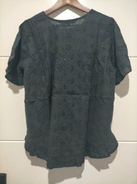 Coastal Broderie Top - Black Kenzie Tenzie