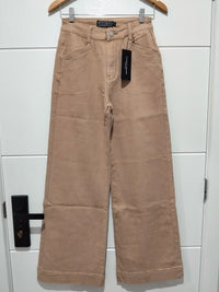 Brownstone Straight Leg Flare Jeans warm beige – flat lay front view