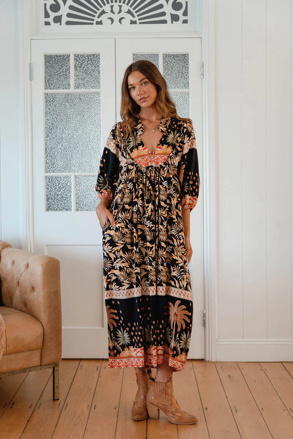 Boheme Midi Dress ~ Jardin Print