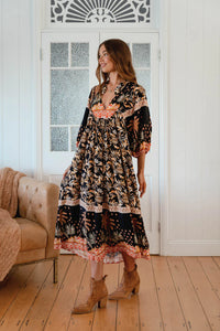 Boheme Midi Dress ~ Jardin Print