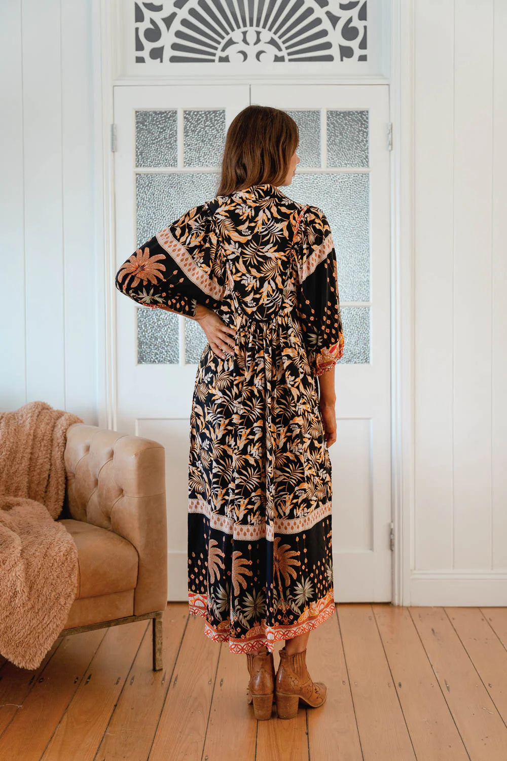 Boheme Midi Dress ~ Jardin Print