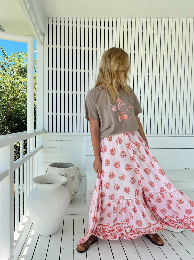 Daphne Maxi Skirt in Desert Wildflower print