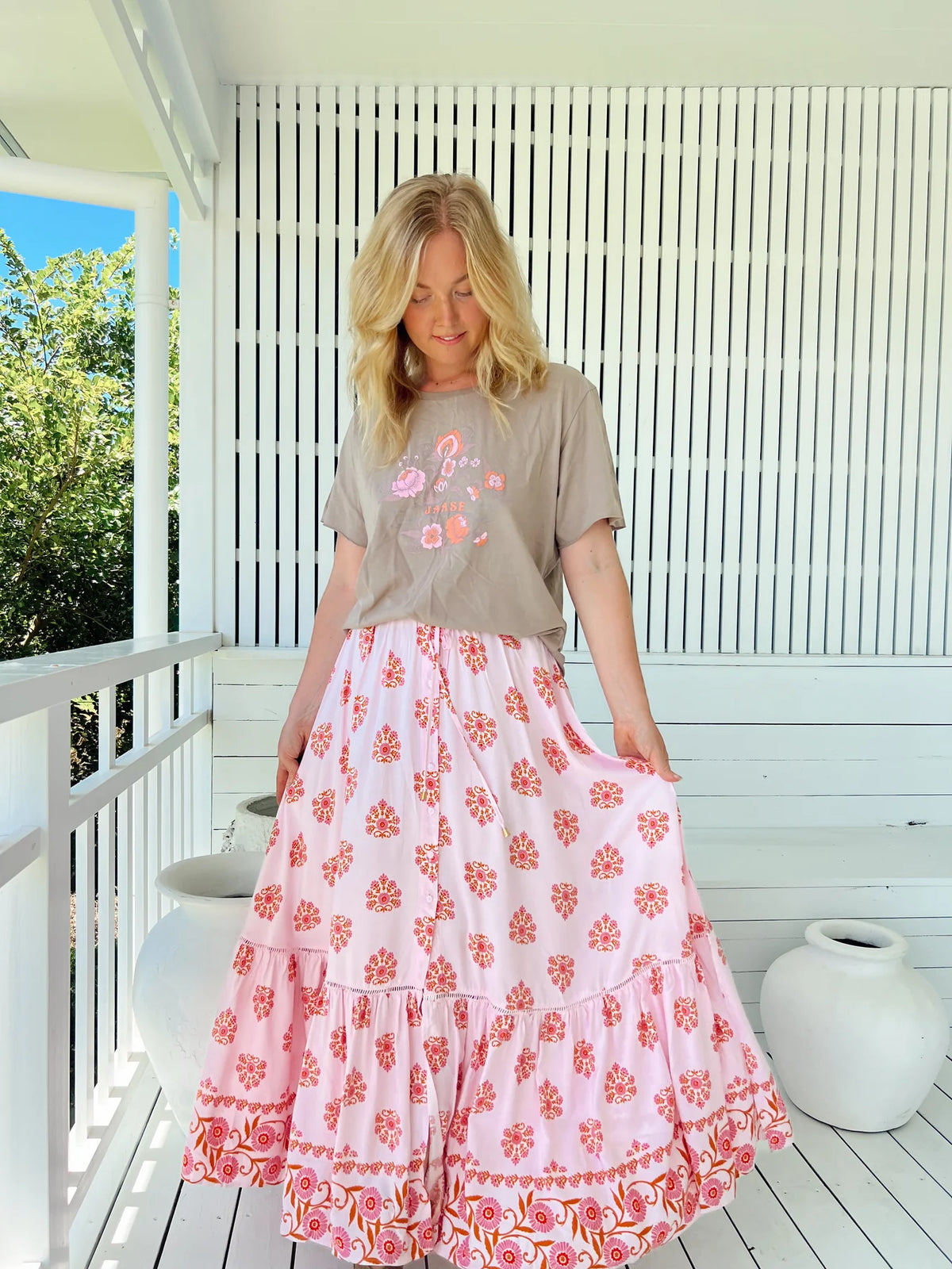 Daphne Maxi Skirt ~ Desert Wildflower print