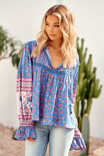 Elsa Top Blu Print Kenzie Tenzie