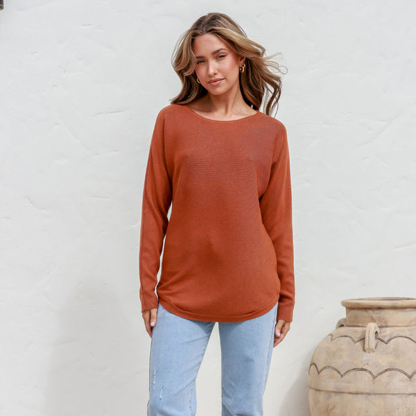 Estelle Rust Knit Jumper Kenzie Tenzie