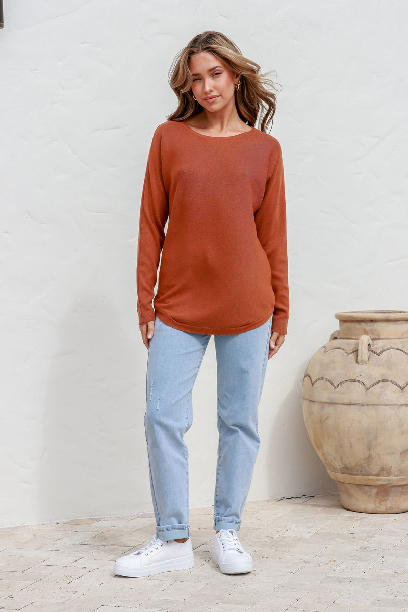 Estelle Rust Knit Jumper Kenzie Tenzie