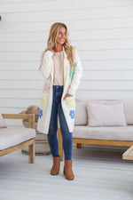 Flower Power Knit Cardigan - Cream