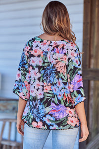 Gabriella Top Midnight Tropics Print Kenzie Tenzie