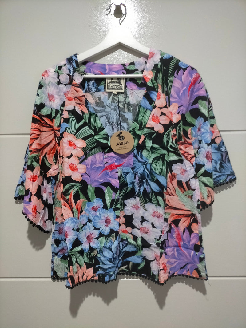 Gabriella Top Midnight Tropics Print Kenzie Tenzie