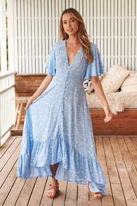Gracie Maxi Dress Seashell Cove print Kenzie Tenzie