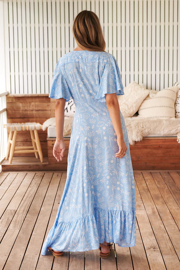 Gracie Maxi Dress Seashell Cove print Kenzie Tenzie