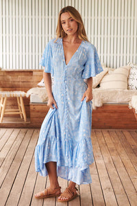 Gracie Maxi Dress Seashell Cove print Kenzie Tenzie