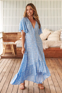 Gracie Maxi Dress Seashell Cove print Kenzie Tenzie