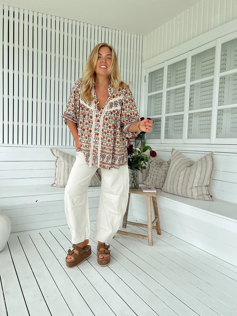 Bee Blouse Harlowe print