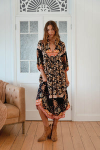 Boheme Midi Dress ~ Jardin Print