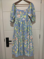 Rosella Midi Dress Blue Dusk print