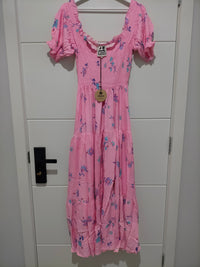 Claudette Maxi Dress Wild Berry print