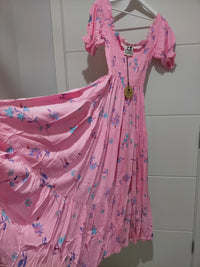 Claudette Maxi Dress Wild Berry print