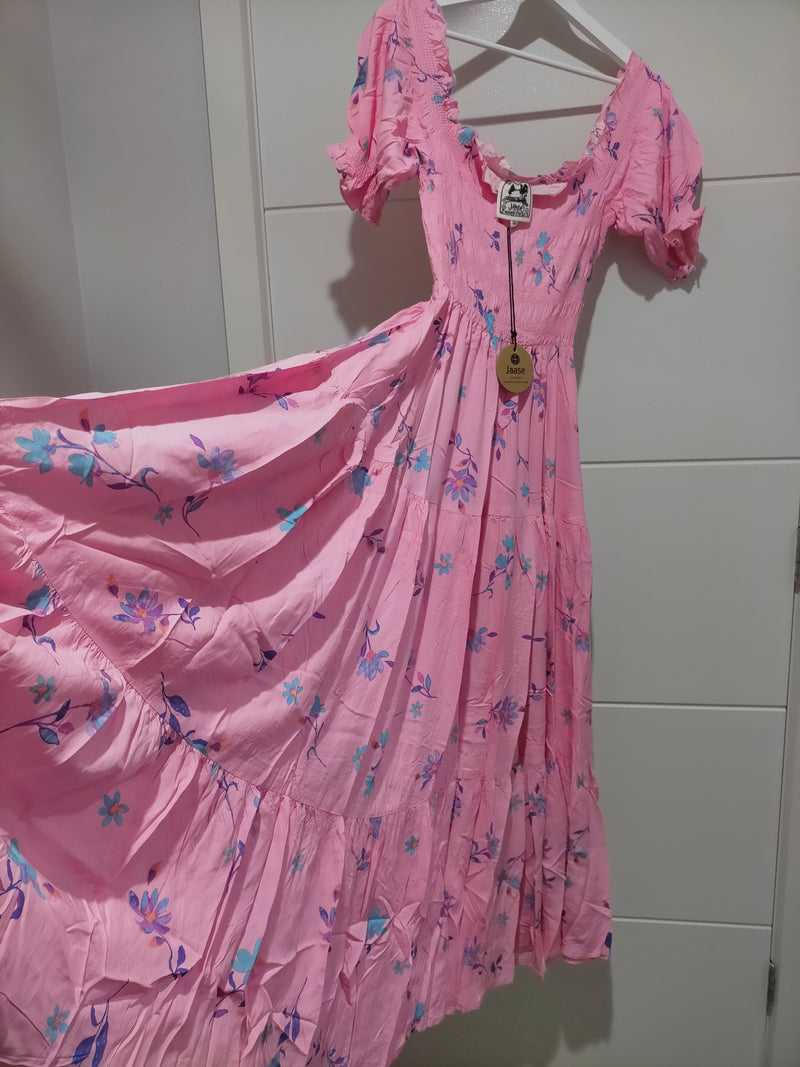 Claudette Maxi Dress Wild Berry print