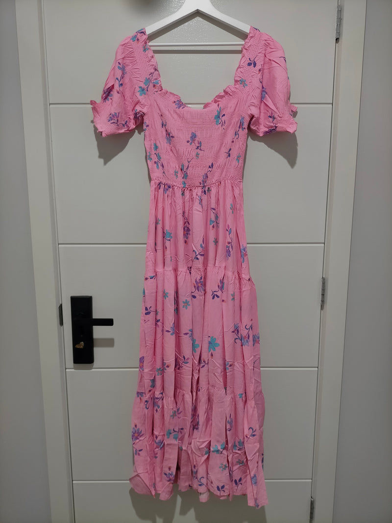 Claudette Maxi Dress Wild Berry print