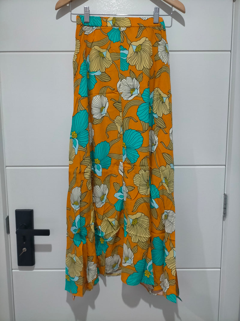 Rocky Maxi Skirt Aqua Fields print
