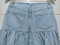 London Denim Button Front Maxi Skirt ~ Light Blue