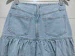 London Denim Button Front Maxi Skirt Light Blue