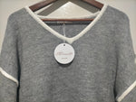 Havana Contrast Knit Jumper Grey