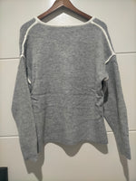 Havana Contrast Knit Jumper Grey