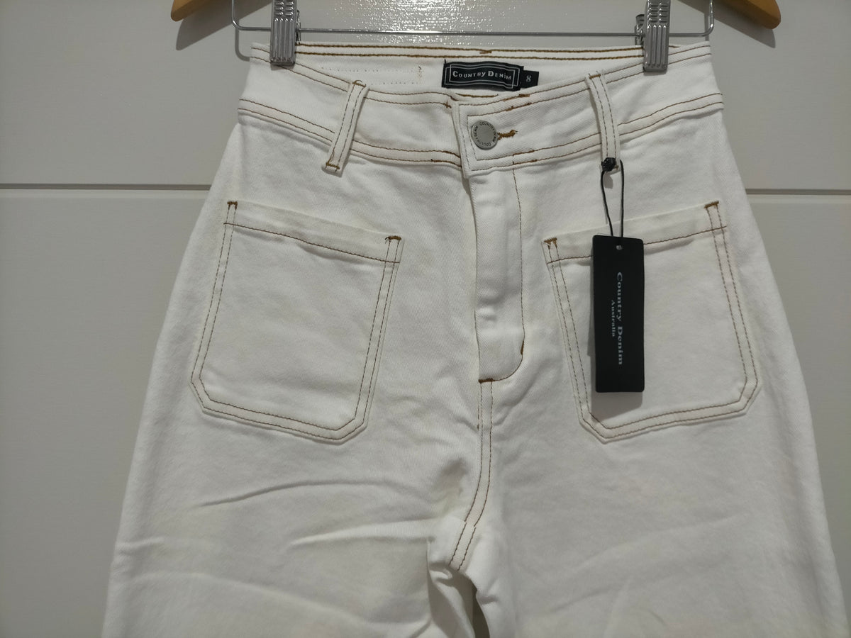 Sailor Wide Leg Pocket Jeans ~ White