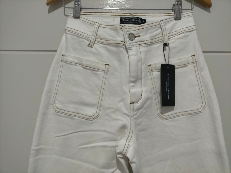 Sailor Wide Leg Pocket Jeans - White