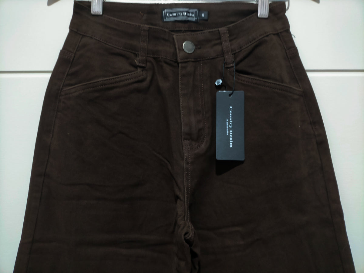 Brownstone Straight Leg Flare Jeans ~ Chocolate