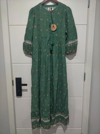 Meadow Maxi Dress ~ Viridian Print