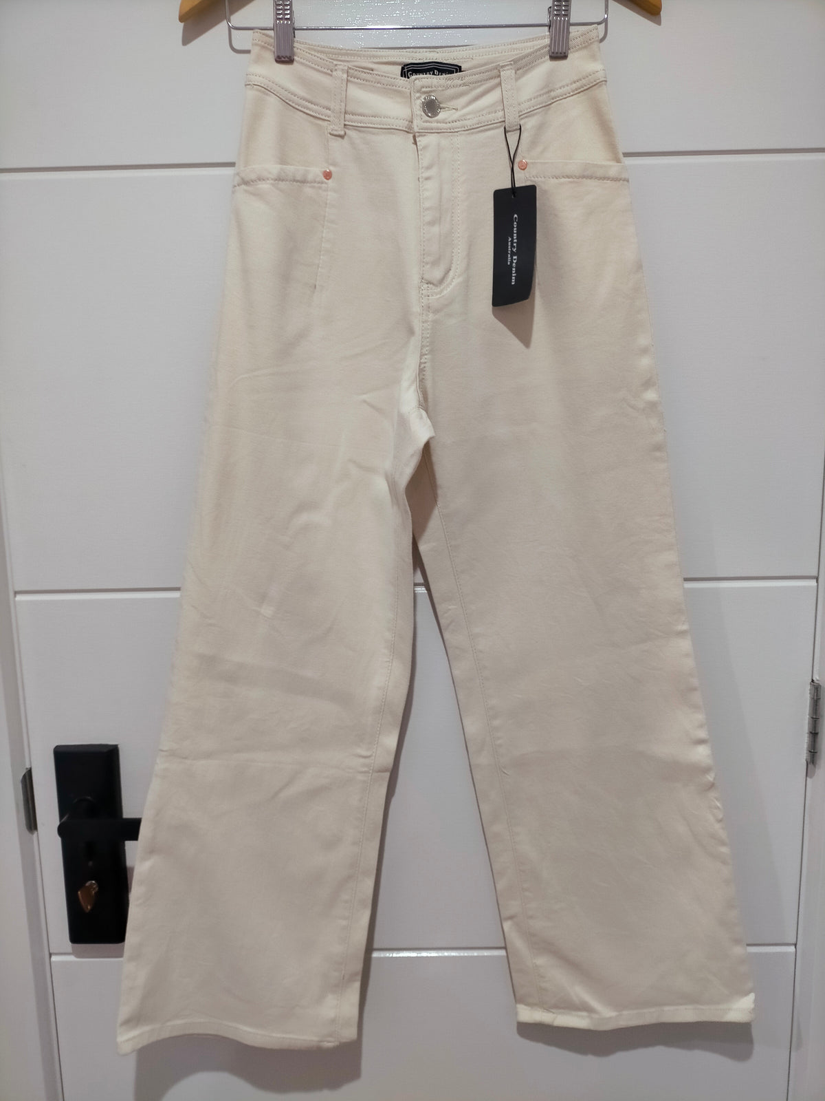 J-Lo Wide Leg Crop Jeans ~ Sand