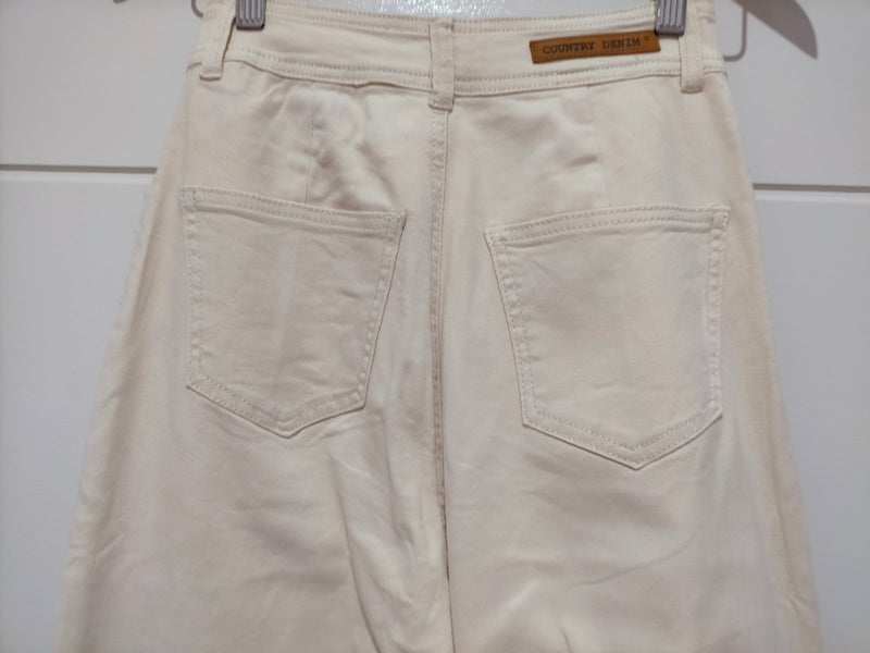 J-Lo Wide Leg Crop Jeans - Sand