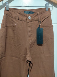 J-Lo Wide Leg Crop Jeans ~ Tan