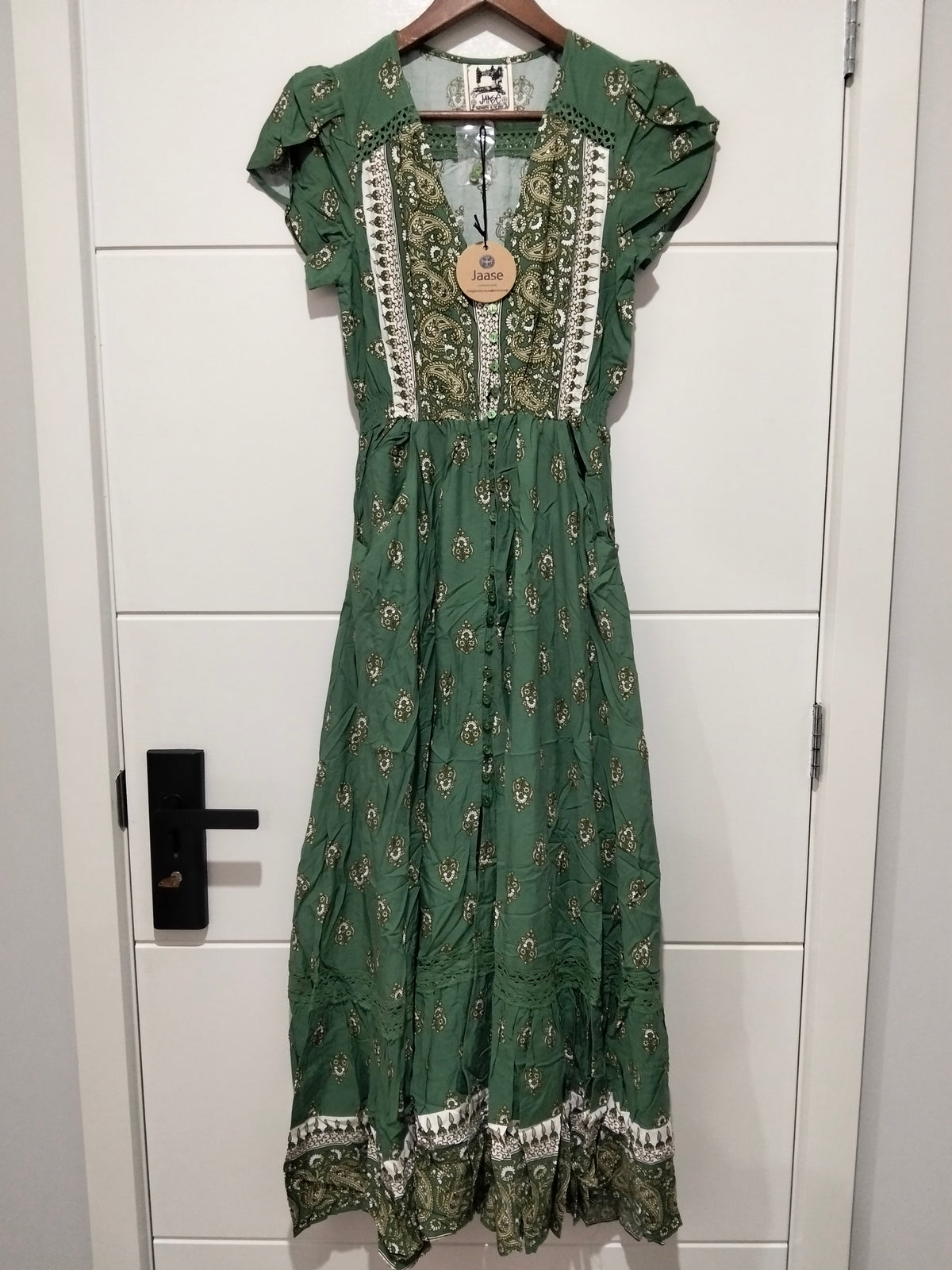 Carmen Maxi Dress ~ Viridian Print
