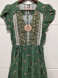 Carmen Maxi Dress ~ Viridian Print