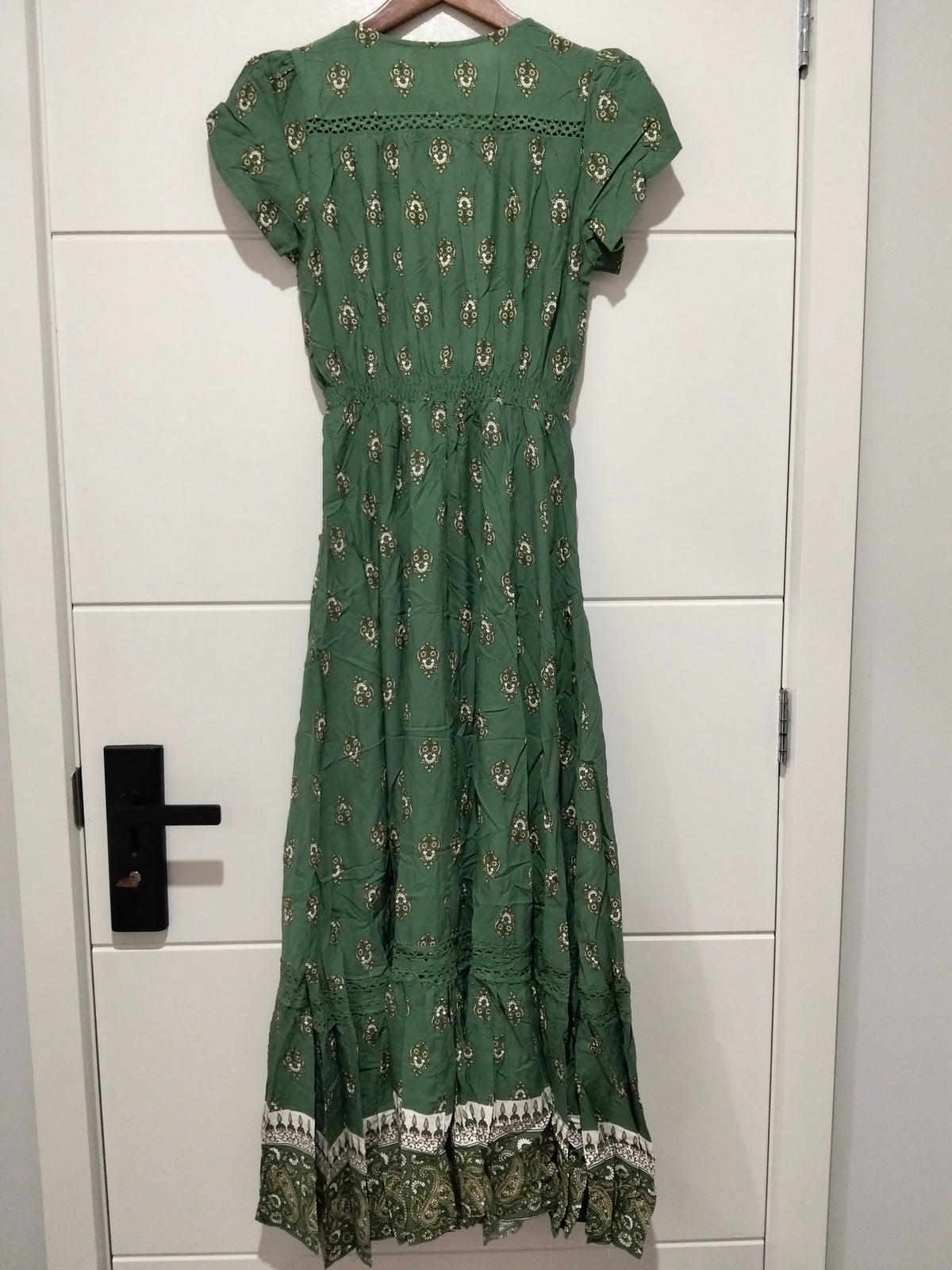 Carmen Maxi Dress ~ Viridian Print
