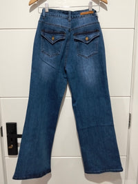 Montana Wide Leg Crop Pocket Jeans ~ Mid Blue