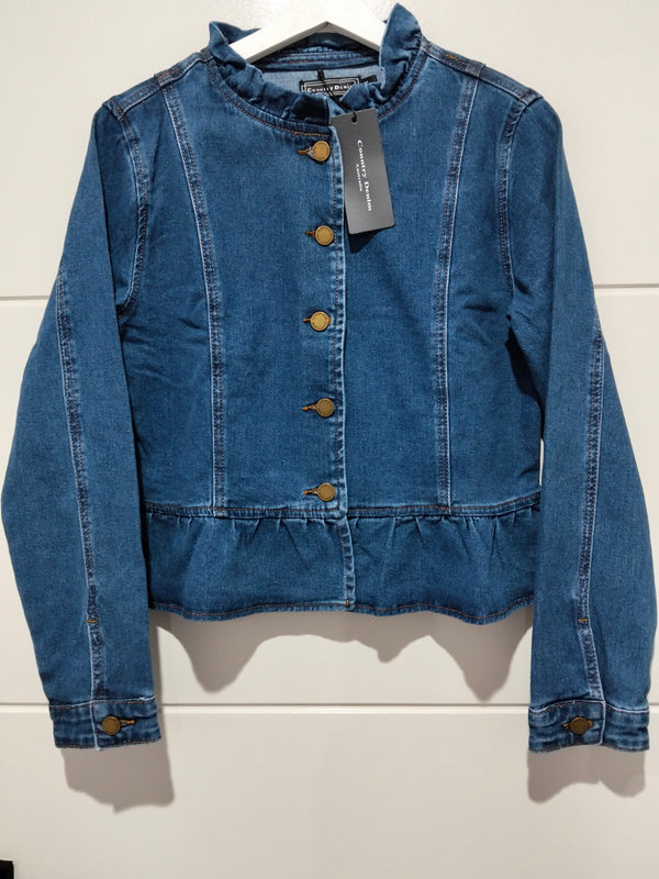 Spencer Denim Ruffle Jacket ~ Dark Blue