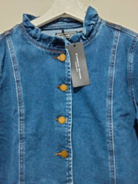 Spencer Denim Ruffle Jacket ~ Dark Blue