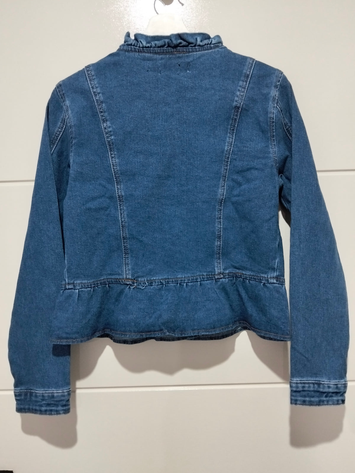 Spencer Denim Ruffle Jacket ~ Dark Blue