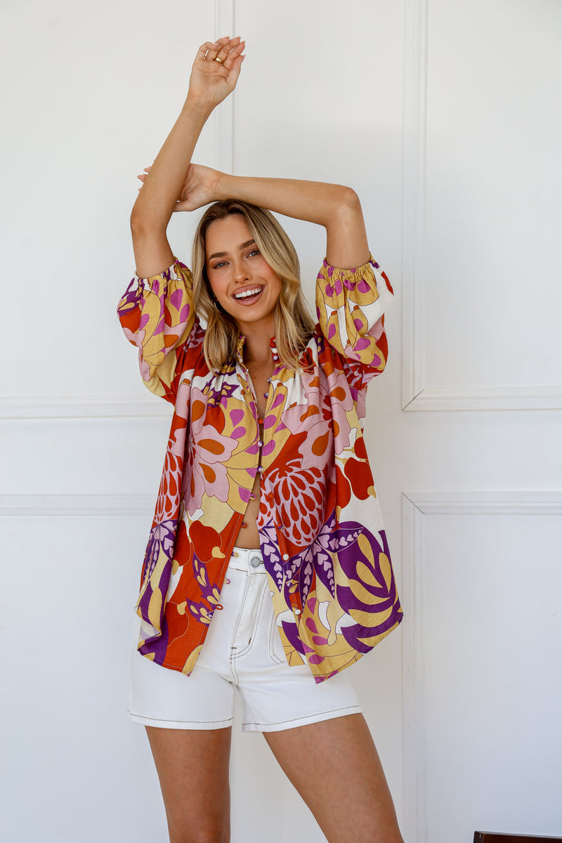 Oslo Blouse - Multi Floral