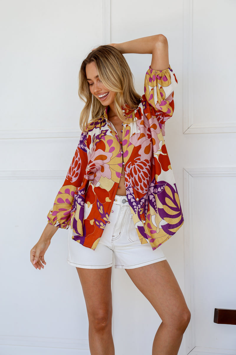 Oslo Blouse - Multi Floral