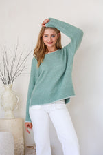 Canyon Slouch Blanket Stitch Knit - Sage