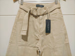 Indiana Stretch Wide Leg Belted Jean - Oatmeal