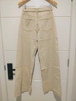 Indiana Stretch Wide Leg Belted Jean - Oatmeal