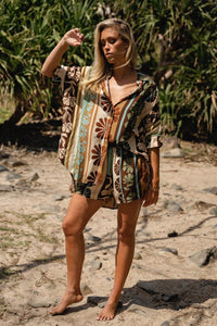 Flora Shorts Cacao Mist Print