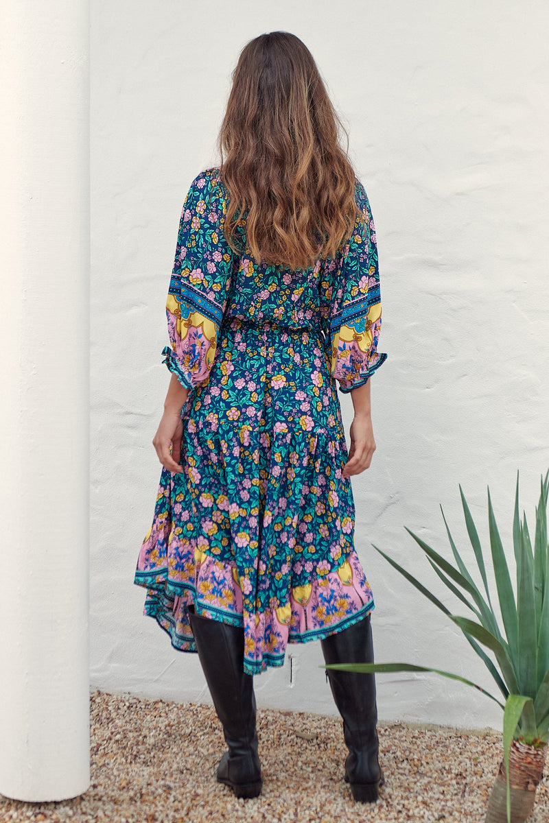 Jasmine Midi Dress Posy Print Kenzie Tenzie